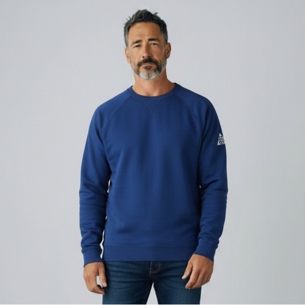 Peter Millar Dark Blue Lava Wash Crewneck Long Sleeve Shirt